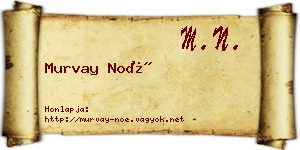 Murvay Noé névjegykártya